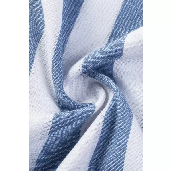JMIERR Men's Casual Stylish Short Sleeve Button-Up Striped Dress Shirts Cotton Beach Shirt