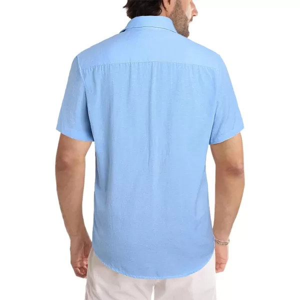 JMIERR Men's Casual Stylish Short Sleeve Button-Up Striped Dress Shirts Cotton Beach Shirt
