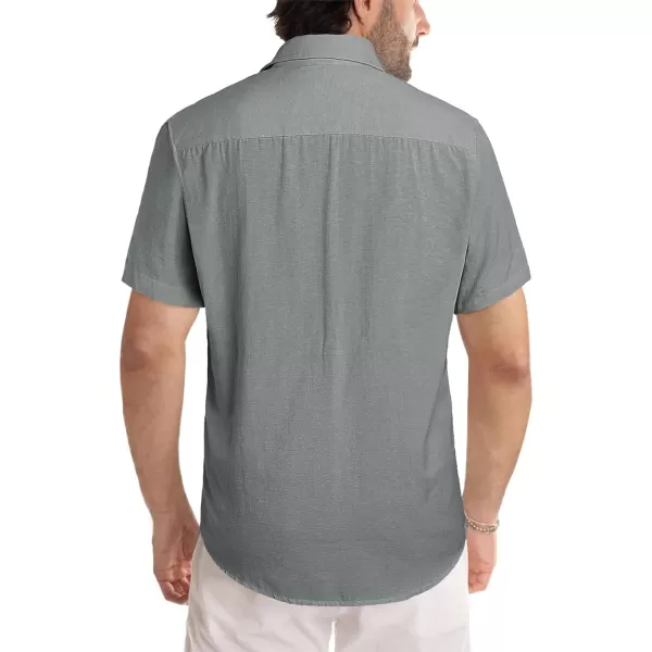 JMIERR Men's Casual Stylish Short Sleeve Button-Up Striped Dress Shirts Cotton Beach Shirt