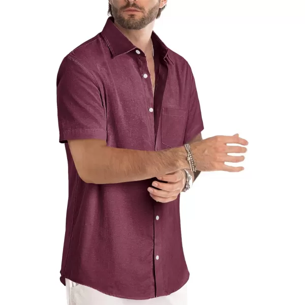 JMIERR Men's Casual Stylish Short Sleeve Button-Up Striped Dress Shirts Cotton Beach Shirt