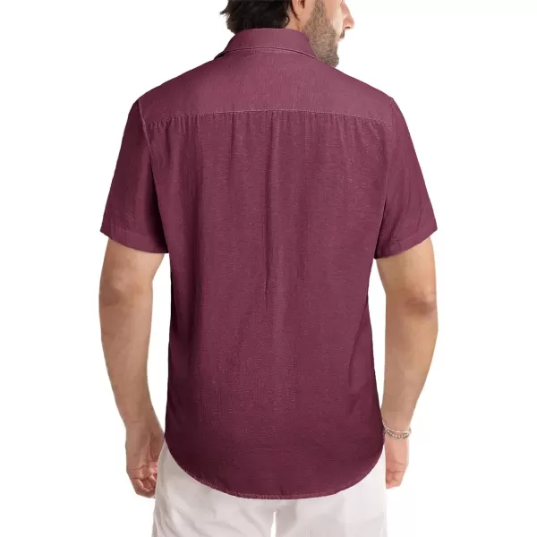 JMIERR Men's Casual Stylish Short Sleeve Button-Up Striped Dress Shirts Cotton Beach Shirt