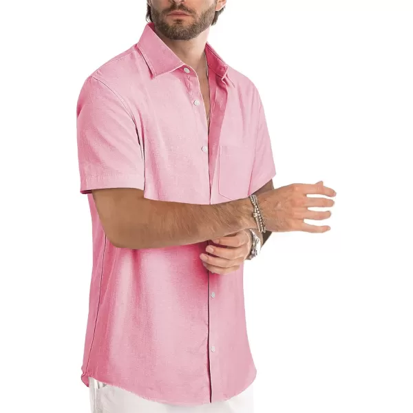 JMIERR Men's Casual Stylish Short Sleeve Button-Up Striped Dress Shirts Cotton Beach Shirt