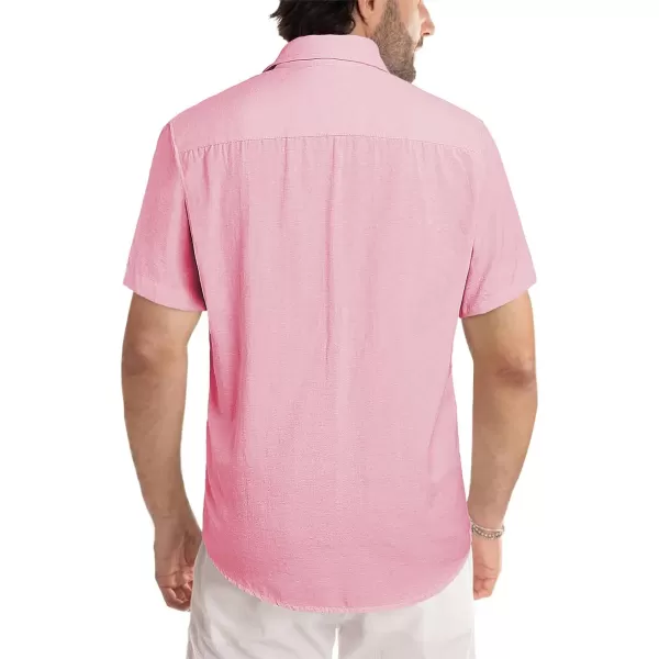 JMIERR Men's Casual Stylish Short Sleeve Button-Up Striped Dress Shirts Cotton Beach Shirt