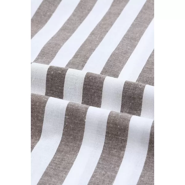 JMIERR Men's Casual Stylish Short Sleeve Button-Up Striped Dress Shirts Cotton Beach Shirt