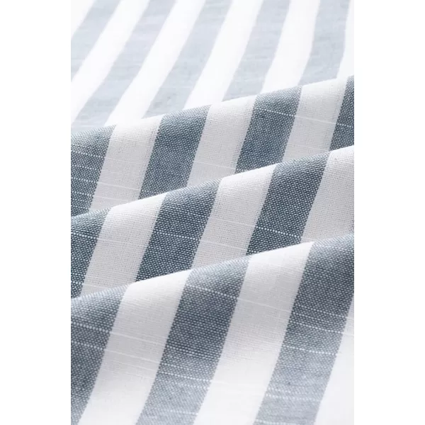JMIERR Men's Casual Stylish Short Sleeve Button-Up Striped Dress Shirts Cotton Beach Shirt