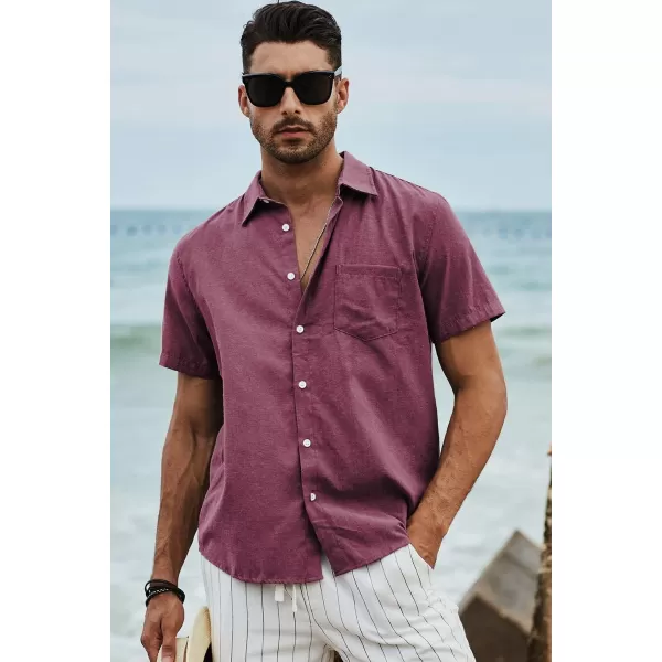 JMIERR Men's Casual Stylish Short Sleeve Button-Up Striped Dress Shirts Cotton Beach Shirt