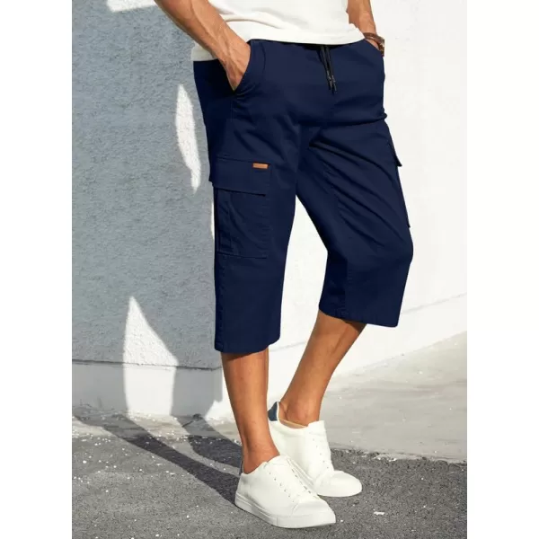 JMIERR Mens Casual Twill Cargo Shorts Cotton Drawstring Classic Cargo Stretch Short with 6 Pockets