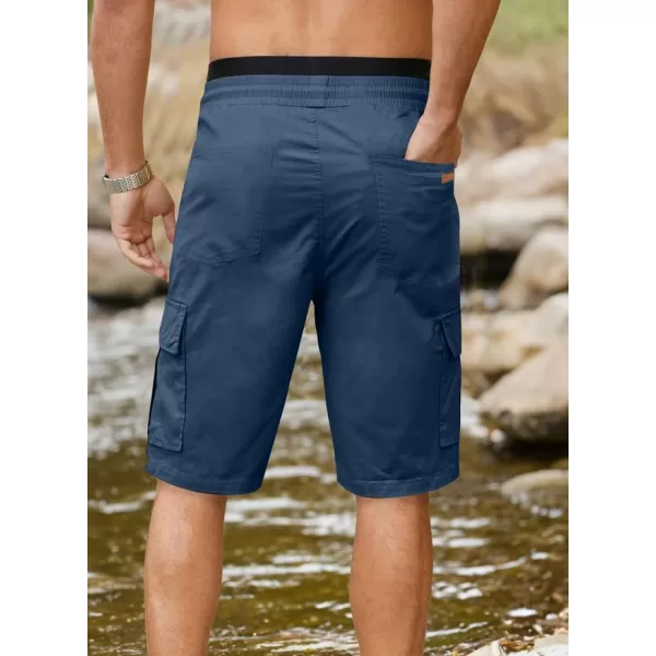 JMIERR Mens Casual Twill Cargo Shorts Cotton Drawstring Classic Cargo Stretch Short with 6 Pockets