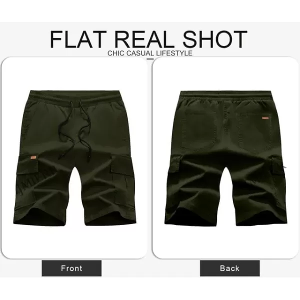 JMIERR Mens Casual Twill Cargo Shorts Cotton Drawstring Classic Cargo Stretch Short with 6 Pockets