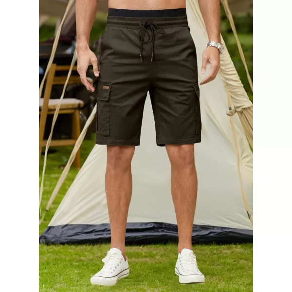 JMIERR Mens Casual Twill Cargo Shorts Cotton Drawstring Classic Cargo Stretch Short with 6 Pockets