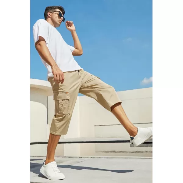 JMIERR Mens Casual Twill Cargo Shorts Cotton Drawstring Classic Cargo Stretch Short with 6 Pockets