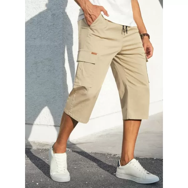 JMIERR Mens Casual Twill Cargo Shorts Cotton Drawstring Classic Cargo Stretch Short with 6 Pockets