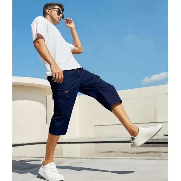 JMIERR Mens Casual Twill Cargo Shorts Cotton Drawstring Classic Cargo Stretch Short with 6 Pockets