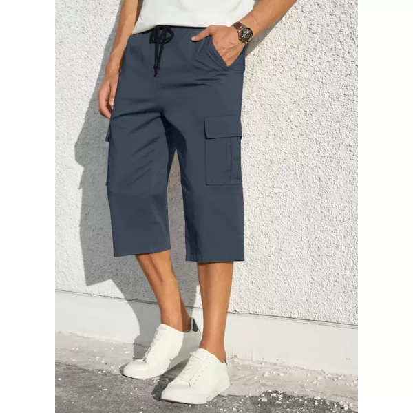 JMIERR Mens Casual Twill Cargo Shorts Cotton Drawstring Classic Cargo Stretch Short with 6 Pockets