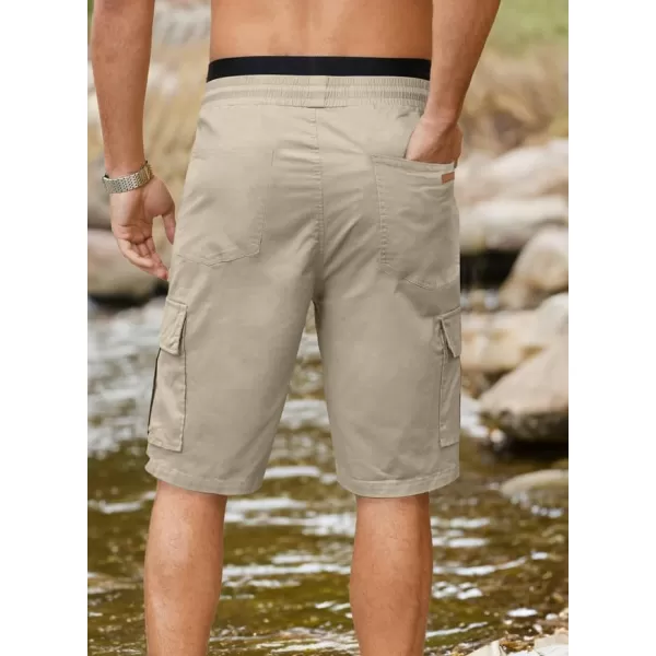 JMIERR Mens Casual Twill Cargo Shorts Cotton Drawstring Classic Cargo Stretch Short with 6 Pockets