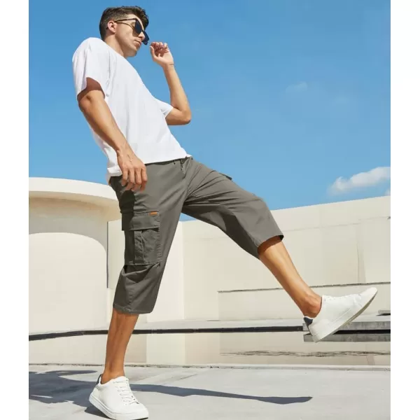 JMIERR Mens Casual Twill Cargo Shorts Cotton Drawstring Classic Cargo Stretch Short with 6 Pockets