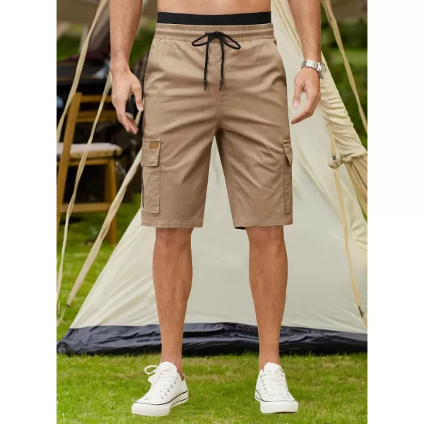 JMIERR Mens Casual Twill Cargo Shorts Cotton Drawstring Classic Cargo Stretch Short with 6 Pockets