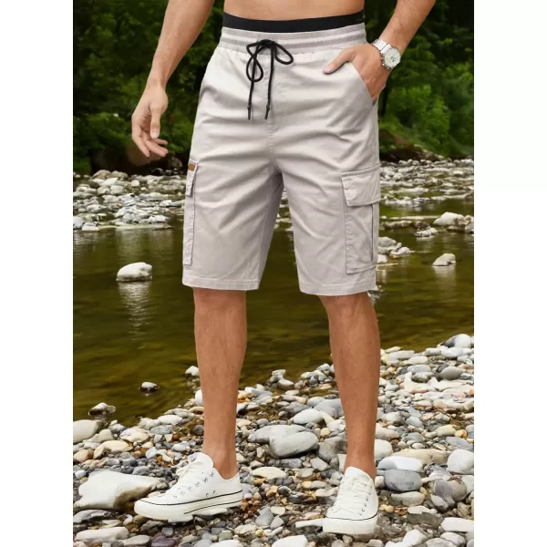 JMIERR Mens Casual Twill Cargo Shorts Cotton Drawstring Classic Cargo Stretch Short with 6 Pockets