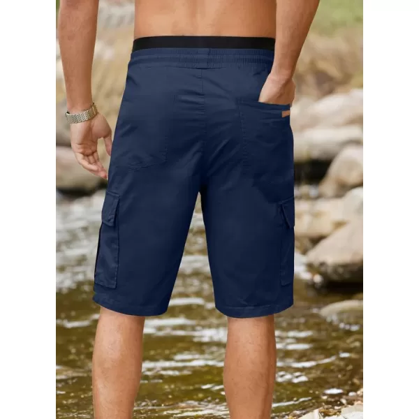 JMIERR Mens Casual Twill Cargo Shorts Cotton Drawstring Classic Cargo Stretch Short with 6 Pockets