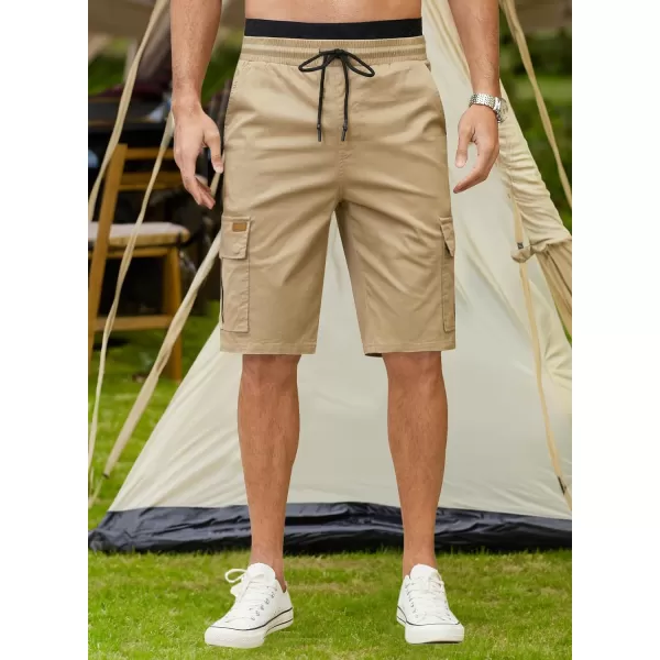 JMIERR Mens Casual Twill Cargo Shorts Cotton Drawstring Classic Cargo Stretch Short with 6 Pockets