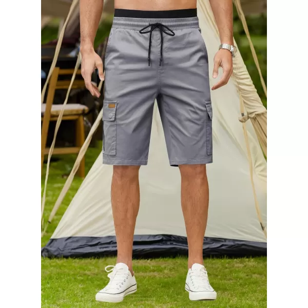 JMIERR Mens Casual Twill Cargo Shorts Cotton Drawstring Classic Cargo Stretch Short with 6 Pockets