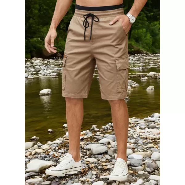JMIERR Mens Casual Twill Cargo Shorts Cotton Drawstring Classic Cargo Stretch Short with 6 Pockets