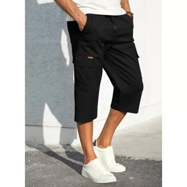 JMIERR Mens Casual Twill Cargo Shorts Cotton Drawstring Classic Cargo Stretch Short with 6 Pockets
