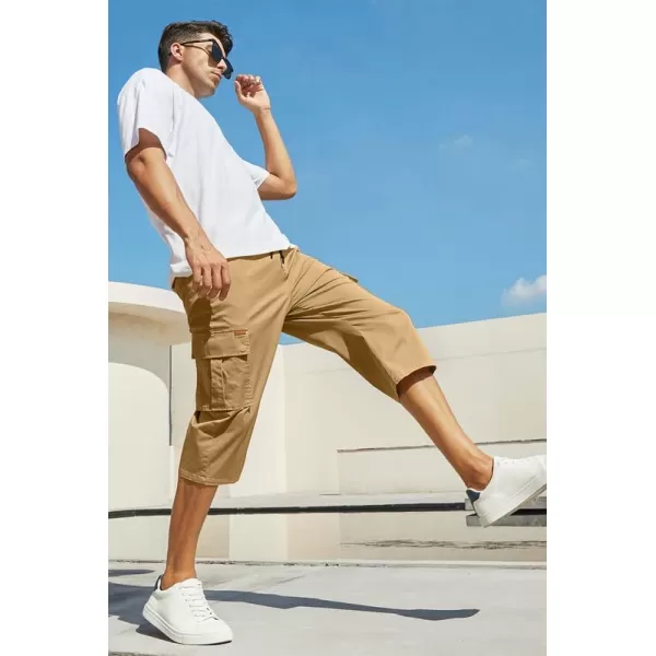 JMIERR Mens Casual Twill Cargo Shorts Cotton Drawstring Classic Cargo Stretch Short with 6 Pockets