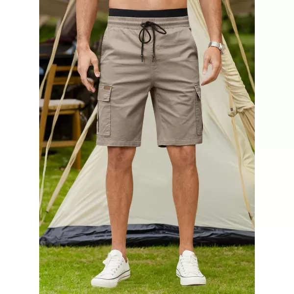 JMIERR Mens Casual Twill Cargo Shorts Cotton Drawstring Classic Cargo Stretch Short with 6 Pockets