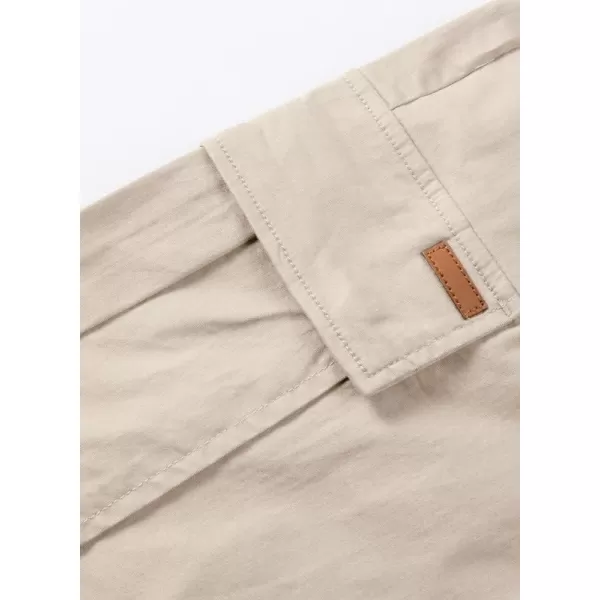 JMIERR Mens Casual Twill Cargo Shorts Cotton Drawstring Classic Cargo Stretch Short with 6 Pockets