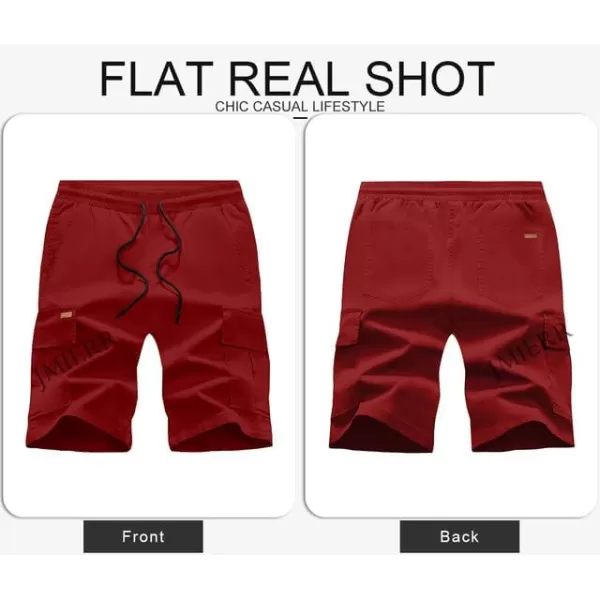 JMIERR Mens Casual Twill Cargo Shorts Cotton Drawstring Classic Cargo Stretch Short with 6 Pockets
