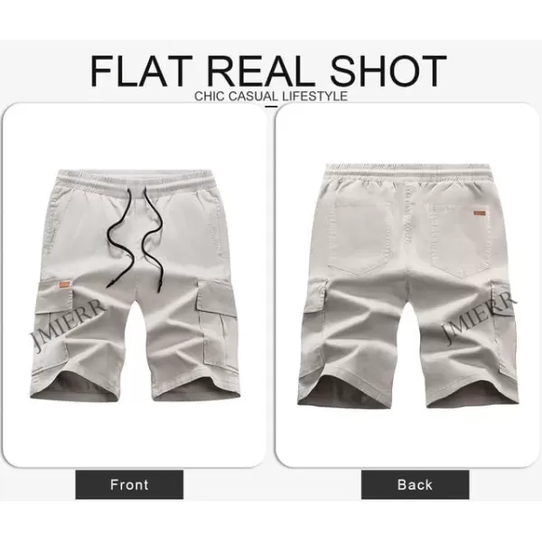 JMIERR Mens Casual Twill Cargo Shorts Cotton Drawstring Classic Cargo Stretch Short with 6 Pockets