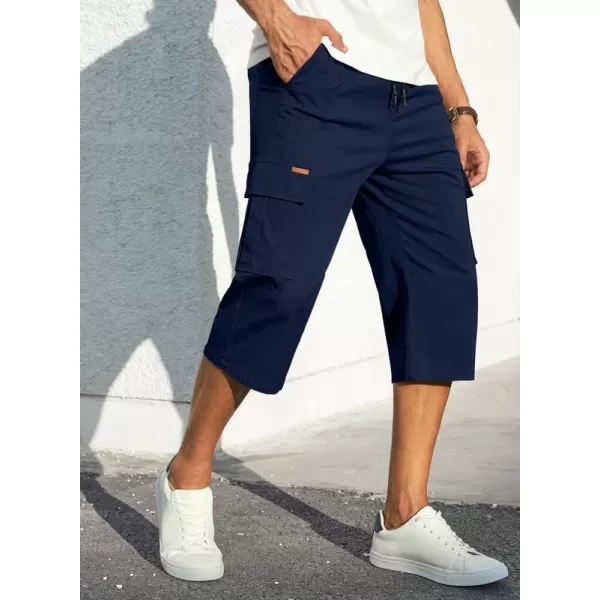 JMIERR Mens Casual Twill Cargo Shorts Cotton Drawstring Classic Cargo Stretch Short with 6 Pockets