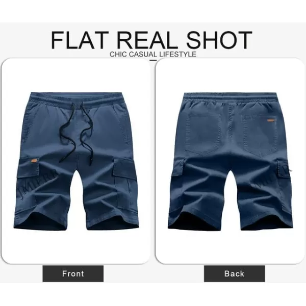 JMIERR Mens Casual Twill Cargo Shorts Cotton Drawstring Classic Cargo Stretch Short with 6 Pockets