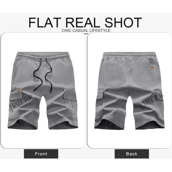 JMIERR Mens Casual Twill Cargo Shorts Cotton Drawstring Classic Cargo Stretch Short with 6 Pockets