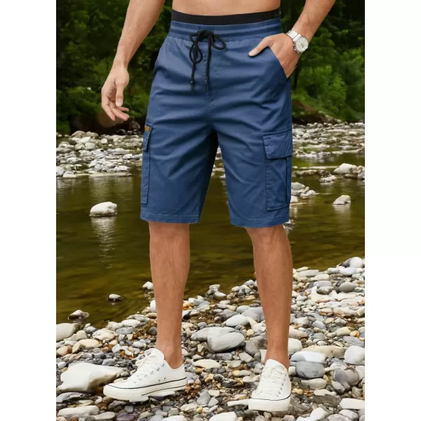 JMIERR Mens Casual Twill Cargo Shorts Cotton Drawstring Classic Cargo Stretch Short with 6 Pockets