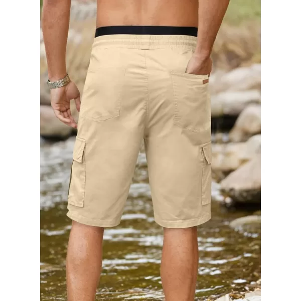 JMIERR Mens Casual Twill Cargo Shorts Cotton Drawstring Classic Cargo Stretch Short with 6 Pockets