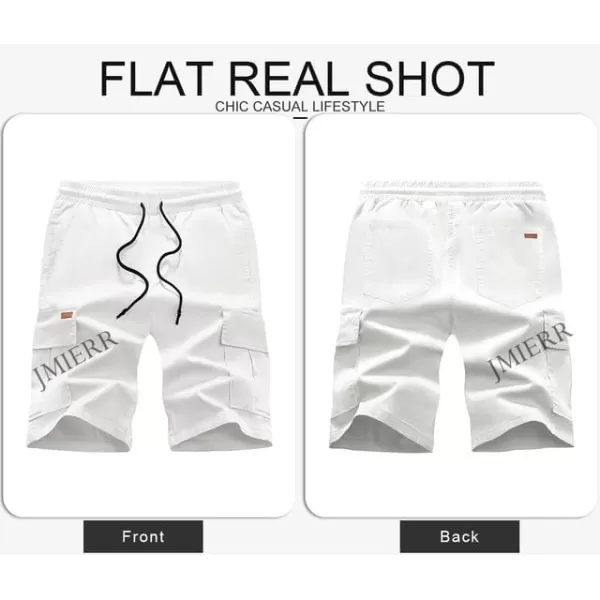 JMIERR Mens Casual Twill Cargo Shorts Cotton Drawstring Classic Cargo Stretch Short with 6 Pockets