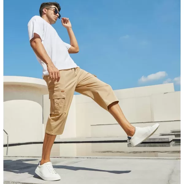 JMIERR Mens Casual Twill Cargo Shorts Cotton Drawstring Classic Cargo Stretch Short with 6 Pockets