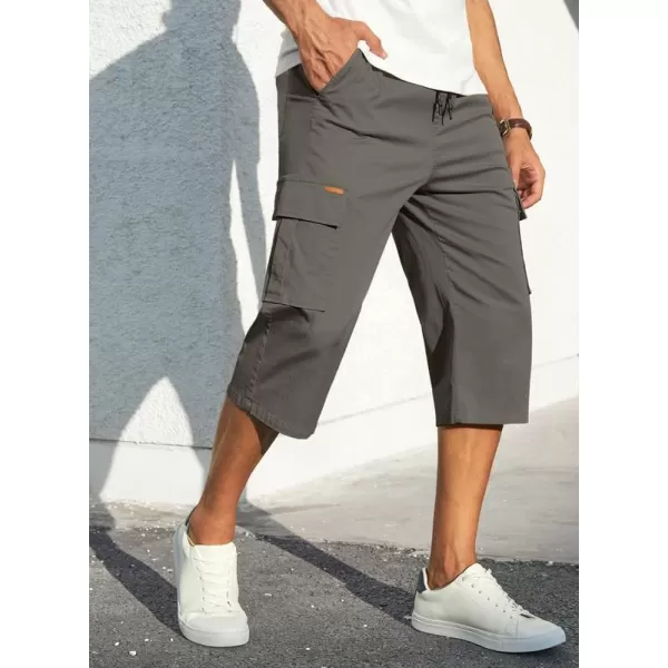 JMIERR Mens Casual Twill Cargo Shorts Cotton Drawstring Classic Cargo Stretch Short with 6 Pockets