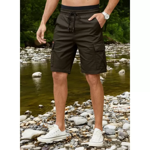 JMIERR Mens Casual Twill Cargo Shorts Cotton Drawstring Classic Cargo Stretch Short with 6 Pockets