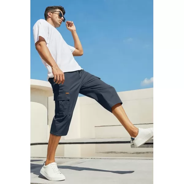 JMIERR Mens Casual Twill Cargo Shorts Cotton Drawstring Classic Cargo Stretch Short with 6 Pockets