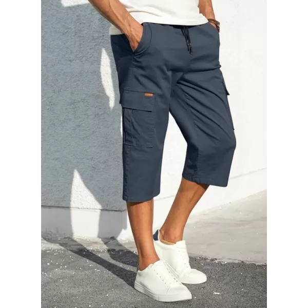 JMIERR Mens Casual Twill Cargo Shorts Cotton Drawstring Classic Cargo Stretch Short with 6 Pockets