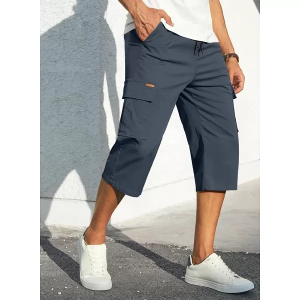 JMIERR Mens Casual Twill Cargo Shorts Cotton Drawstring Classic Cargo Stretch Short with 6 Pockets