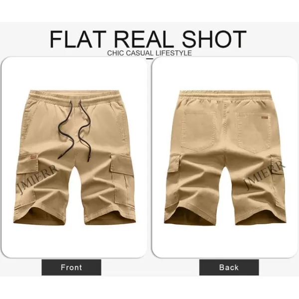 JMIERR Mens Casual Twill Cargo Shorts Cotton Drawstring Classic Cargo Stretch Short with 6 Pockets