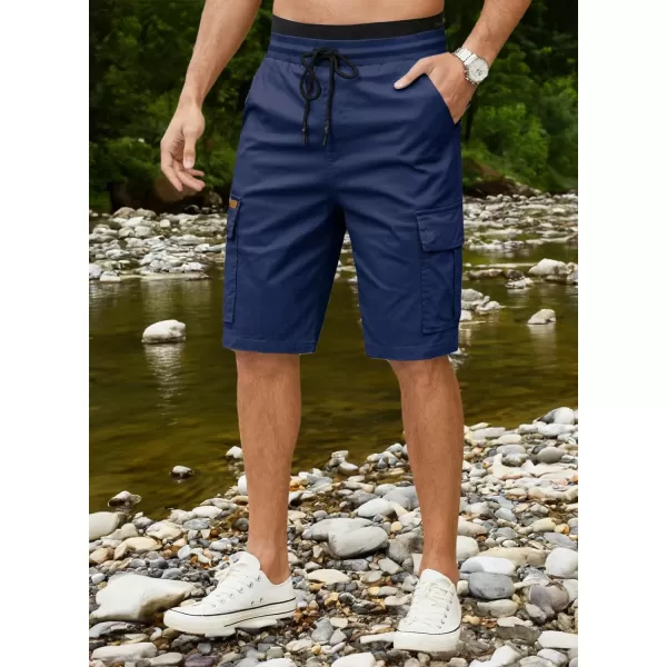 JMIERR Mens Casual Twill Cargo Shorts Cotton Drawstring Classic Cargo Stretch Short with 6 Pockets