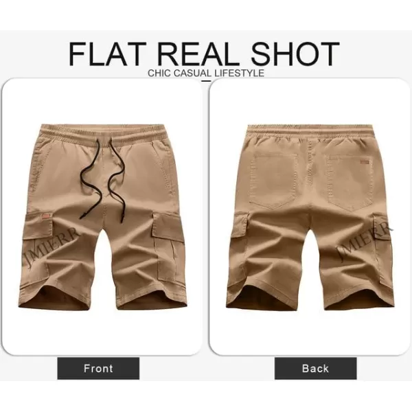 JMIERR Mens Casual Twill Cargo Shorts Cotton Drawstring Classic Cargo Stretch Short with 6 Pockets