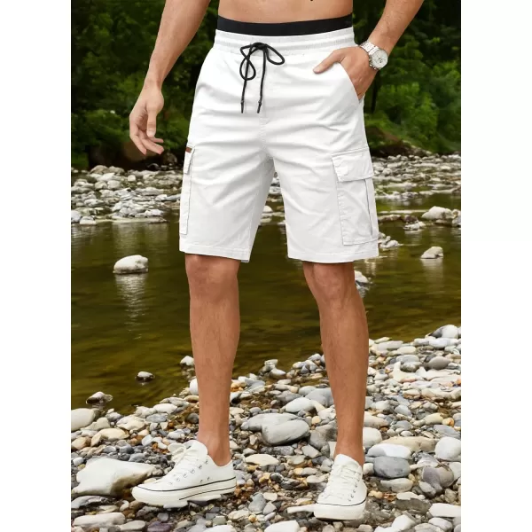 JMIERR Mens Casual Twill Cargo Shorts Cotton Drawstring Classic Cargo Stretch Short with 6 Pockets