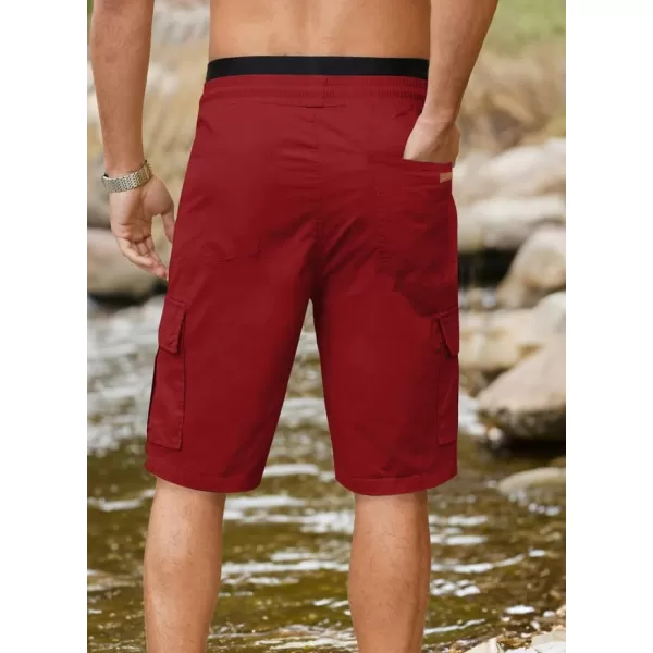 JMIERR Mens Casual Twill Cargo Shorts Cotton Drawstring Classic Cargo Stretch Short with 6 Pockets