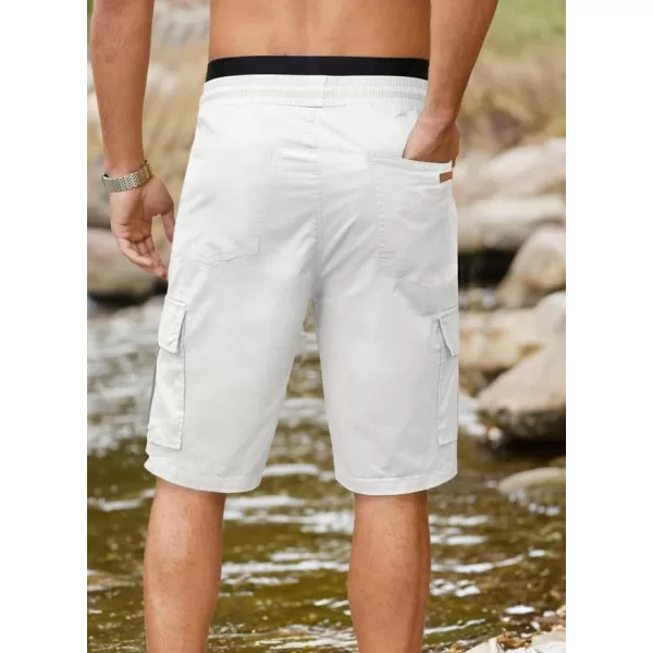 JMIERR Mens Casual Twill Cargo Shorts Cotton Drawstring Classic Cargo Stretch Short with 6 Pockets
